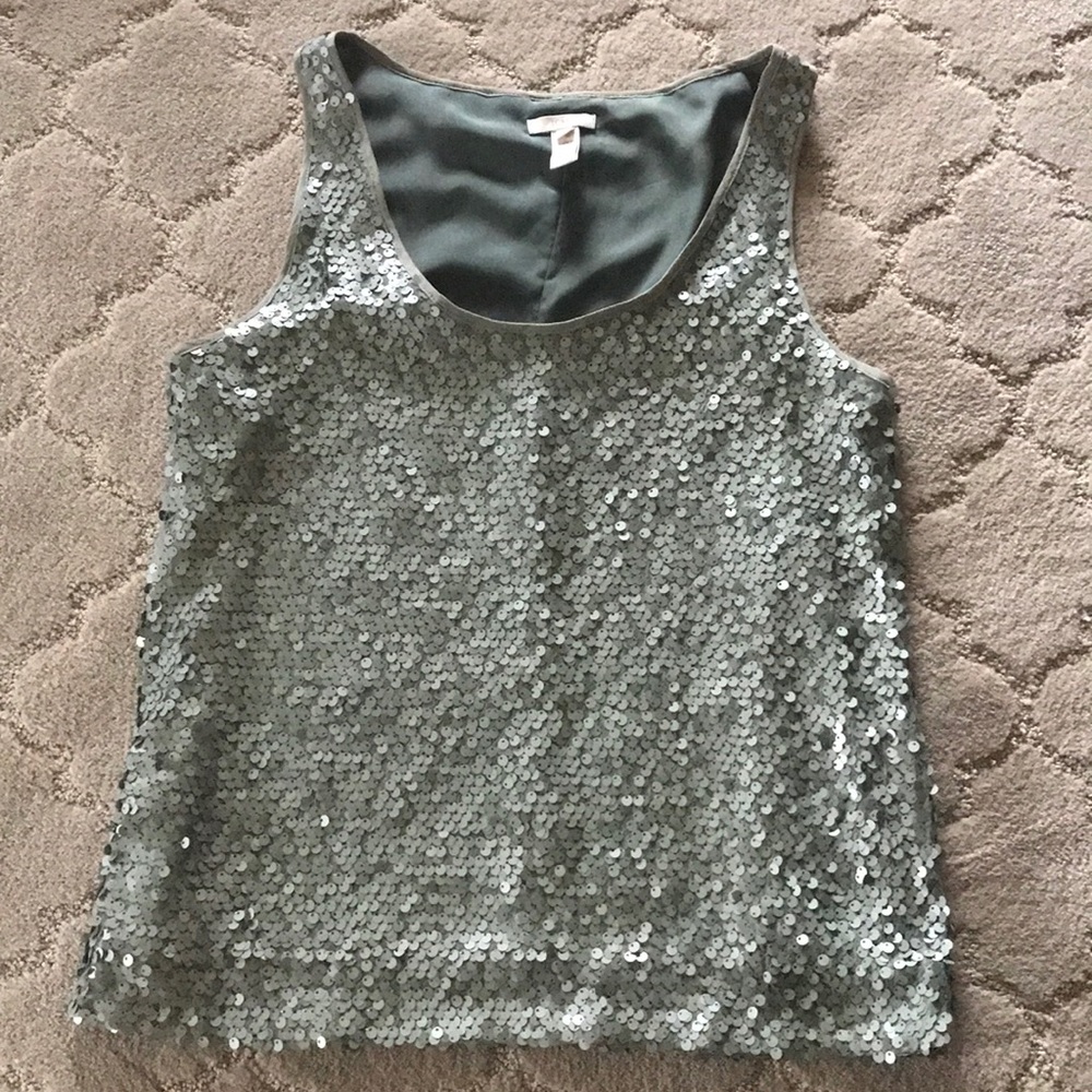 J.Crew Green sequin tank top size 8